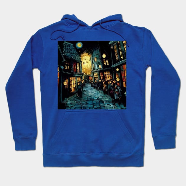 Starry Night in Diagon Alley Hoodie by Grassroots Green